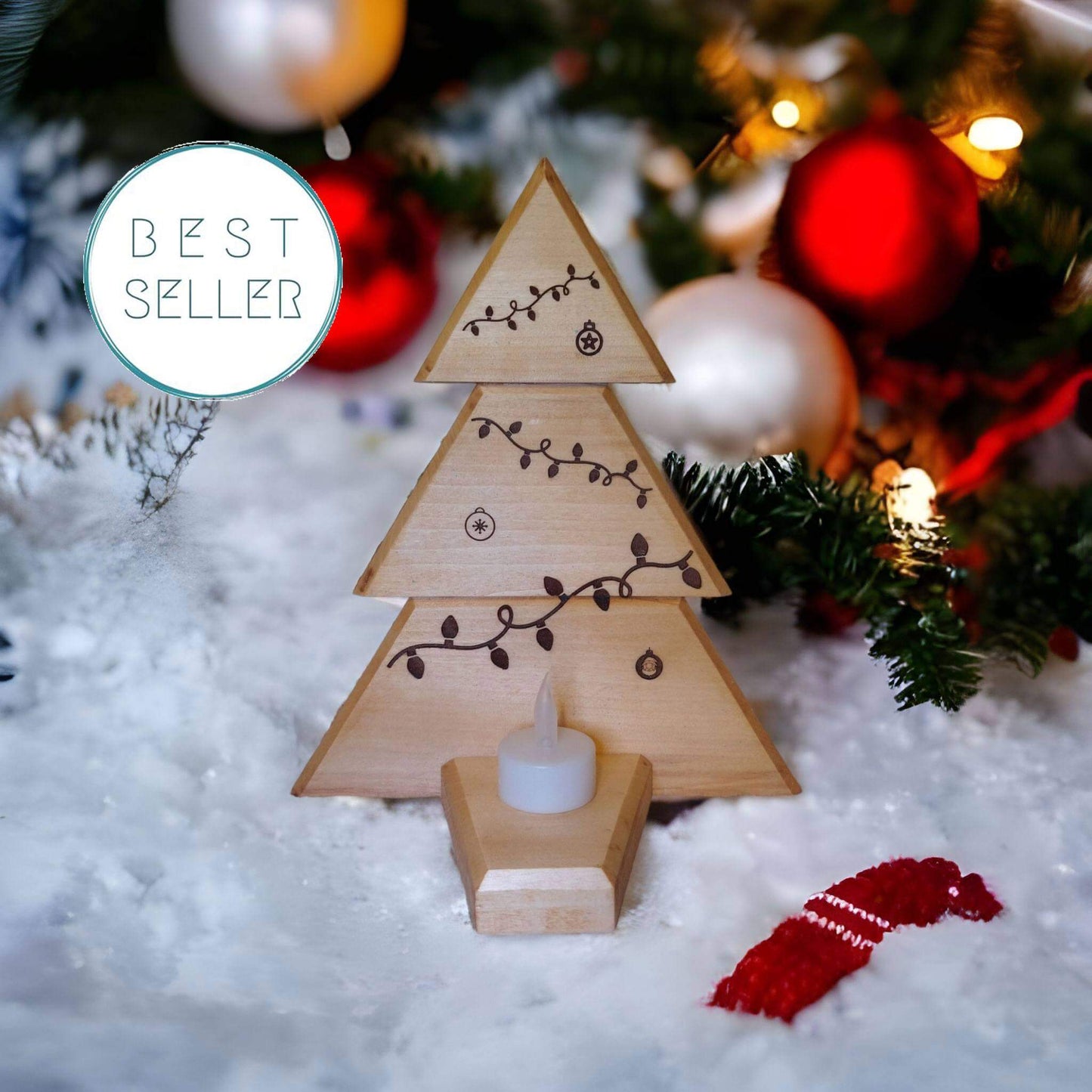 A stunning wall decoration featuring a warm and inviting glow, perfect for adding a touch of holiday magic to any room in your home.