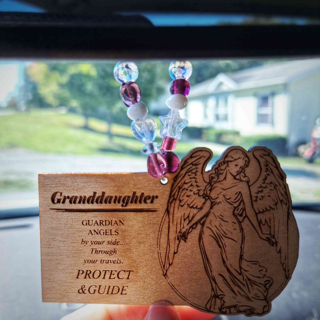 Guardian Angel/Saint Auto Charms - Granddaughter Rear View Mirror Charm