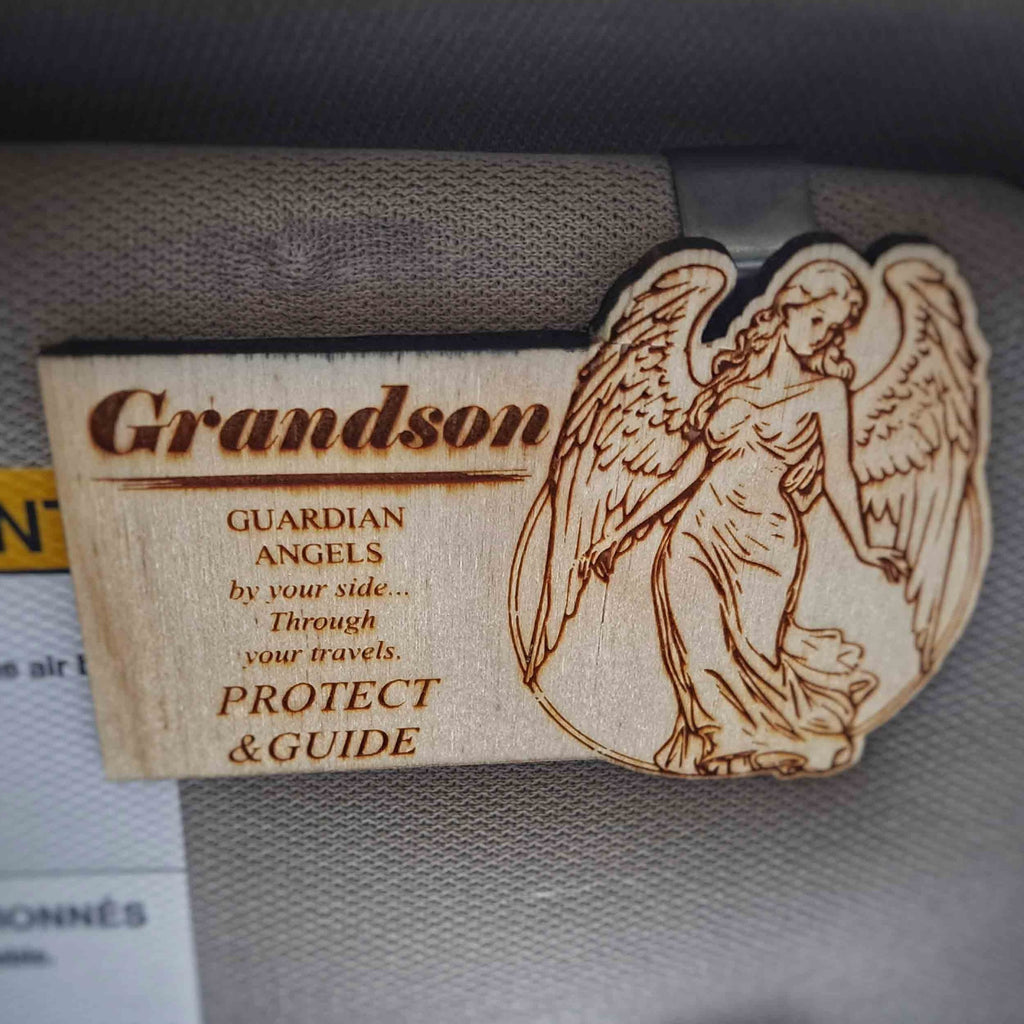 Guardian Angel/Saint Auto Charms - Grandson Visor Clip
