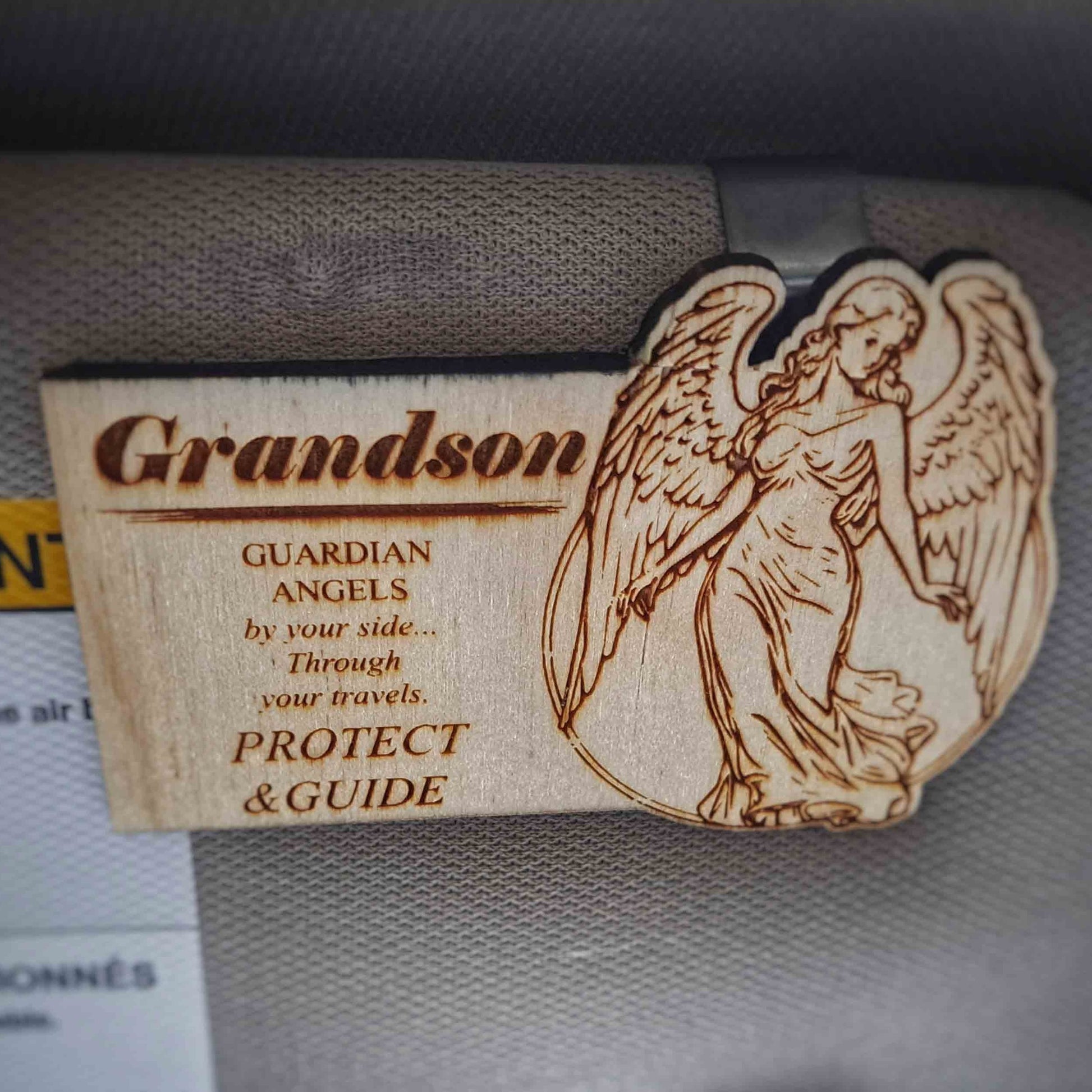 Guardian Angel GrandSon visor clip for safe travels