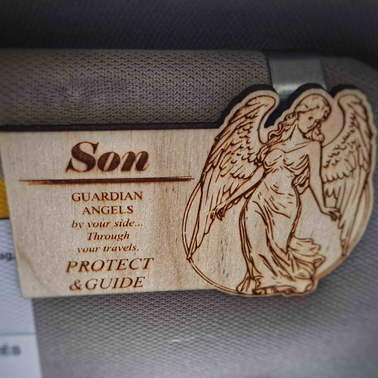 Guardian Angel Son visor clip for safe travels