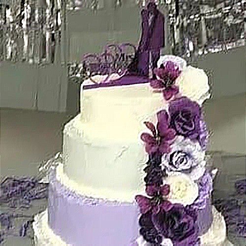 wedding cake topper in mirrored purple