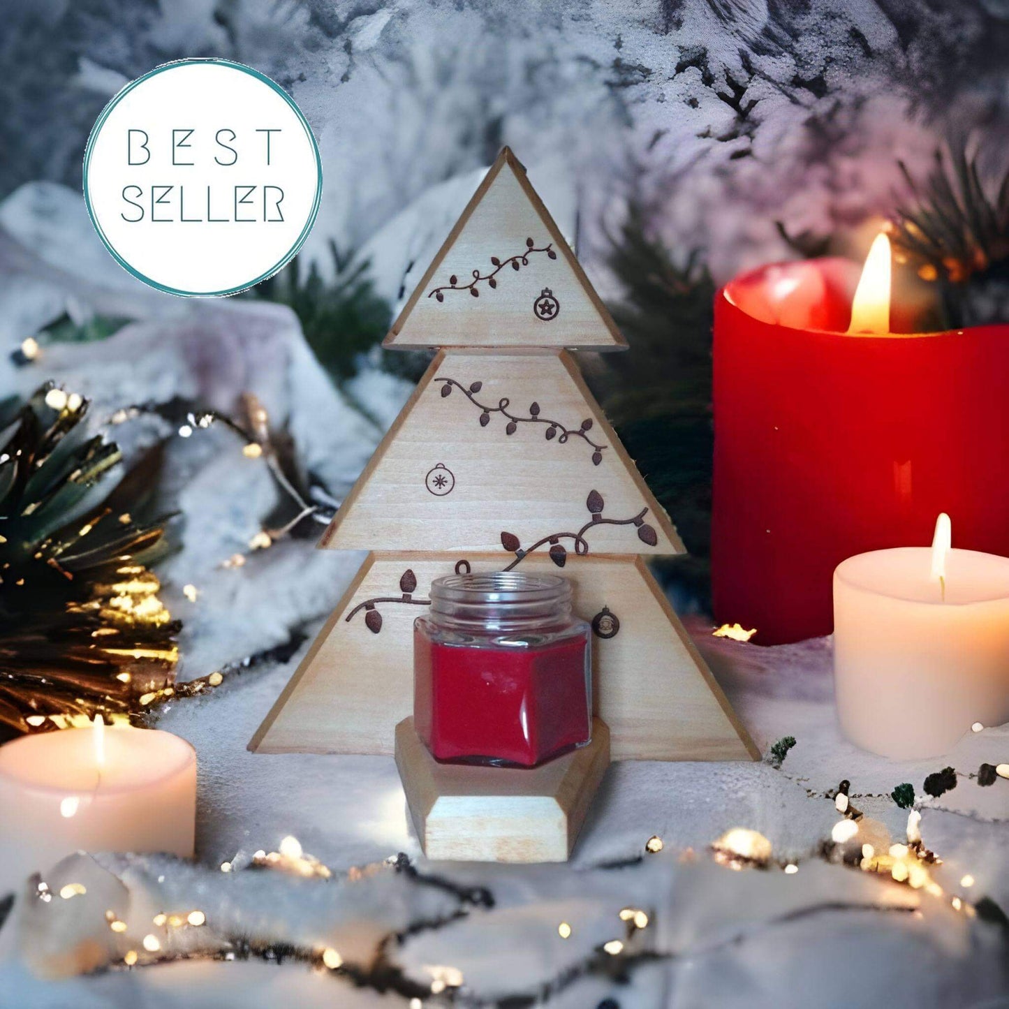 A stunning wall decoration featuring a warm and inviting glow, perfect for adding a touch of holiday magic to any room in your home.