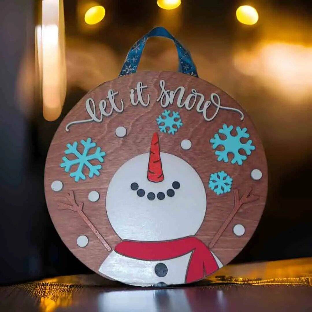 Snow Snowman Door Hanger Kit - DIY Winter Craft Decoration